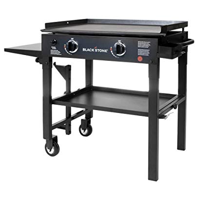 Blackstone 28 in 2-Burner Propane Gas Grill in Black with Griddle Top