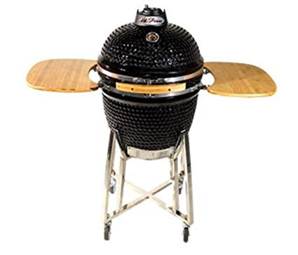 Cal Flame BBQ15K21 21' Kamado Smoker Grill Cart, two folding shelves, heavy ceramic