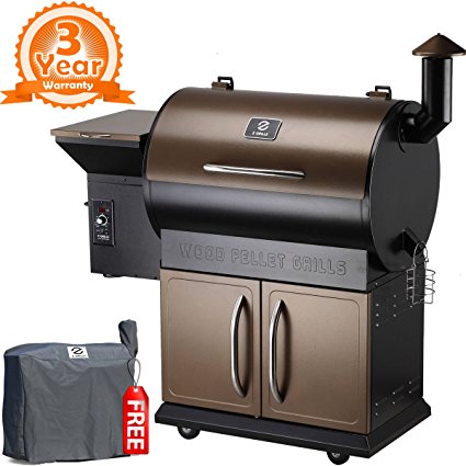 Z Grills ZPG-700D 2018 Upgrade Wood Pellet Grill & Smoker 8 in 1 Bbq Auto Temperature Control, 700 sq inch Cooking Area, Bronze And Black