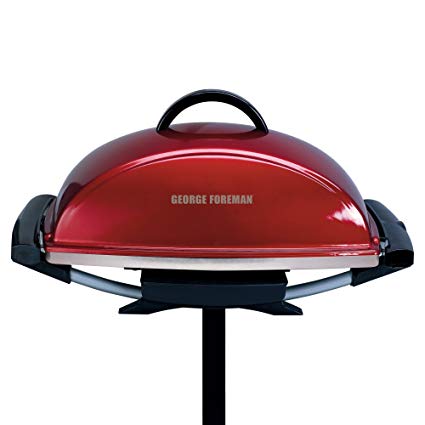 George Foreman GFO201RX Indoor/Outdoor Electric Grill, Red