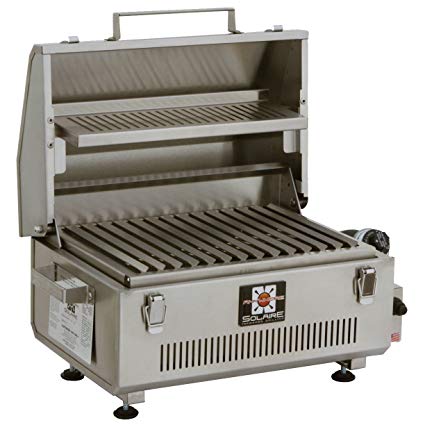 Solaire SOL-IR17BWR Portable Infrared Propane Gas Grill with Warming Rack, Stainless Steel, with Carrying Bag