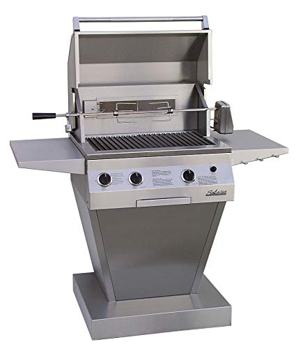 Solaire 27-Inch Deluxe Infrared Natural Gas Pedestal Grill with Rotisserie Kit, Stainless Steel