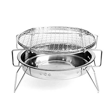 Linkeria Portable Charcoal Grill BBQ Griller on Clearance Thickened Stainless Steel Folding Grill - Tabletop outdoor cooking charcoal grills-Portable outdoor grill