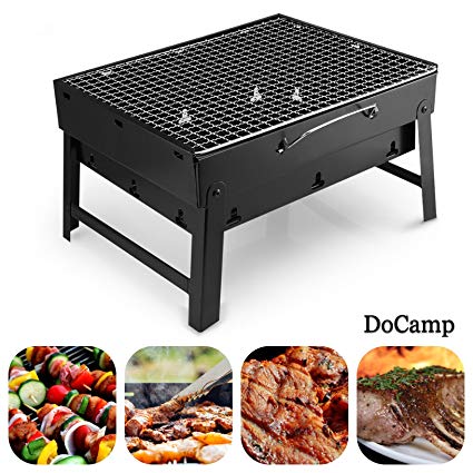 DoCamp Outdoor Portable Charcoal Grill – Foldable BBQ Grill, Lightweight Camping Stove & Fire Pit For Campers & Travelers – Perfect For Picnics, Hiking, Beach, Camping & Outdoor Cooking (Medium)